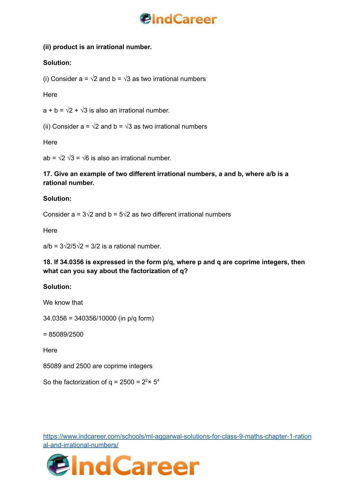 ML Aggarwal Solutions for Class 9 Maths Chapter 1- Rational and Irrational Numbers - Page 102