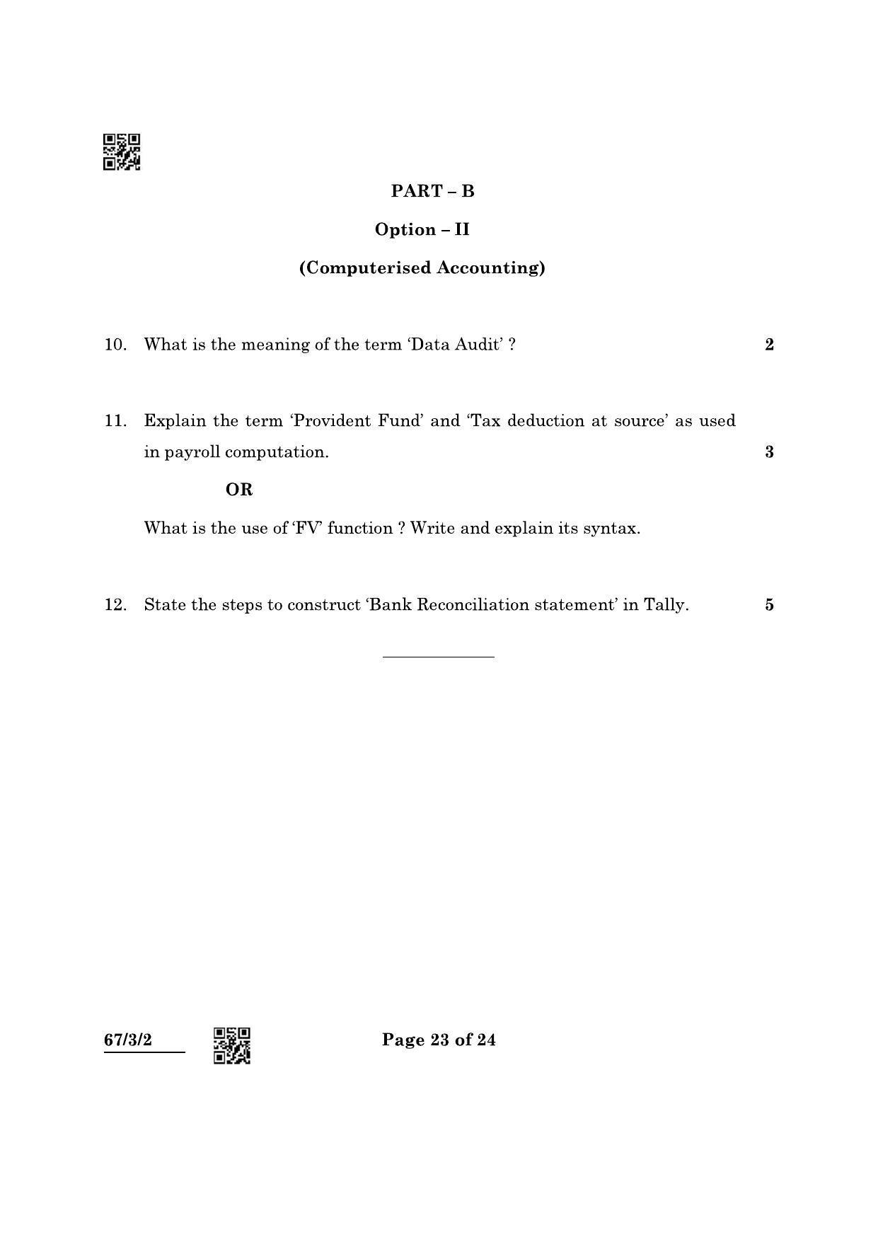CBSE Class 12 67-3-2 Accountancy 2022 Question Paper - Page 23