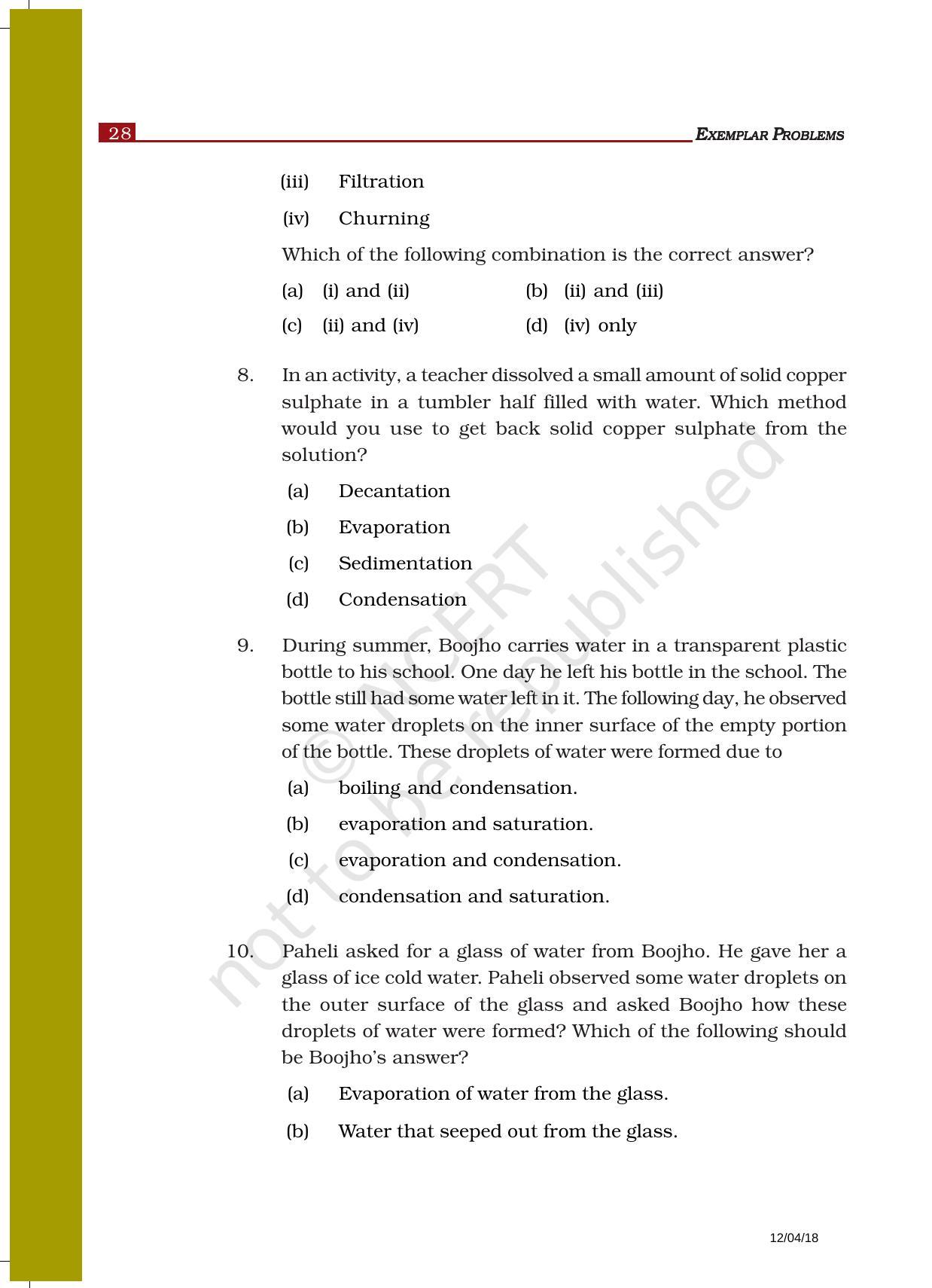 NCERT Exemplar Book for Class 6 Science: Chapter 5-Separation of Substances - Page 3