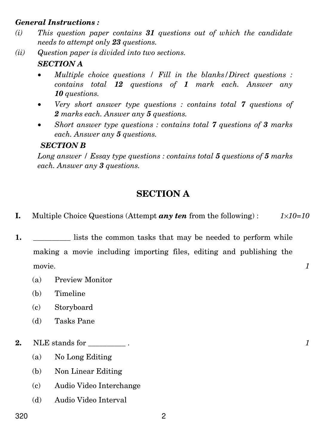 CBSE Class 12 320 Web Applications 2019 Question Paper - Page 2