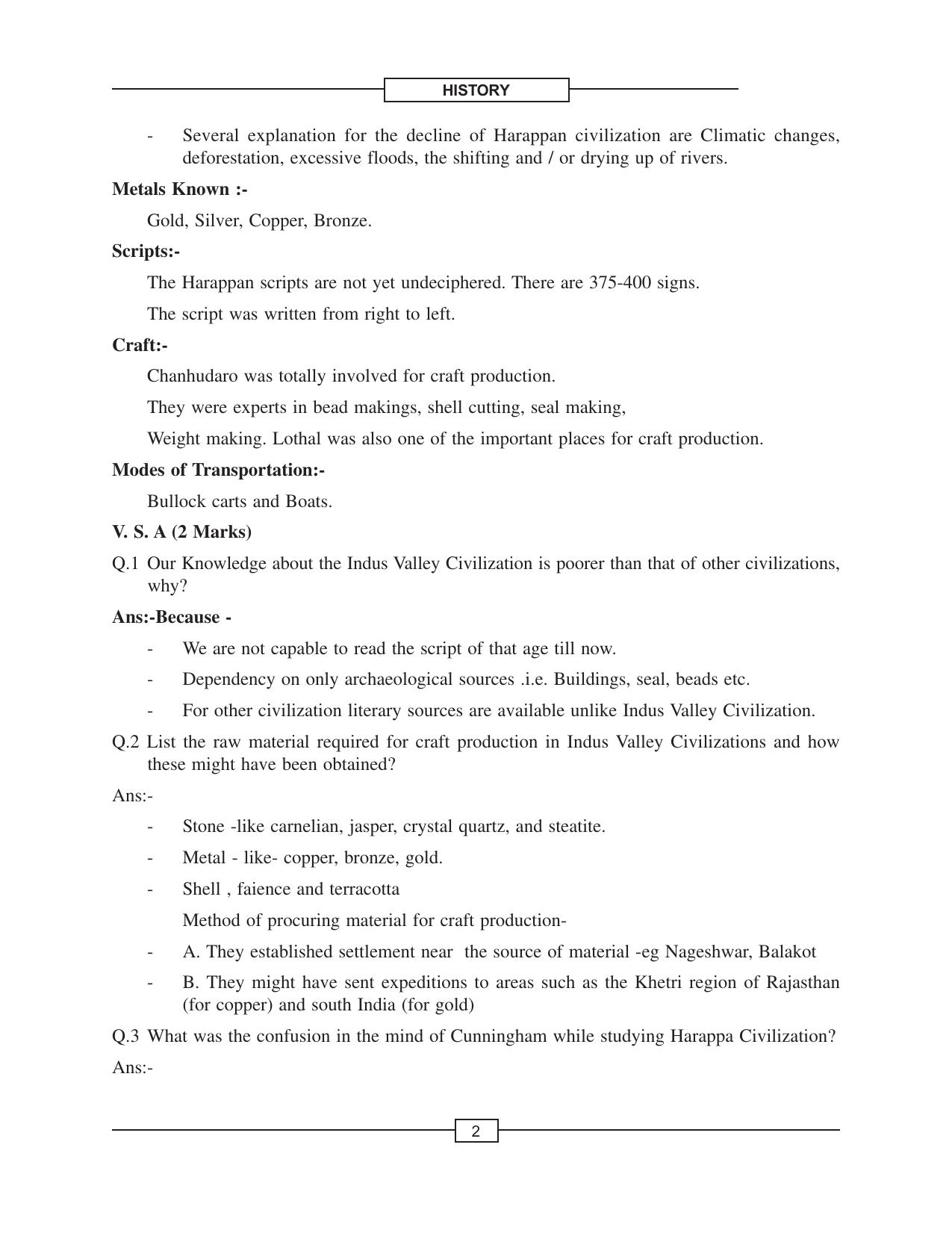 CBSE Class 12 History Bricks Beads Bones Harappan Civilization - Page 2