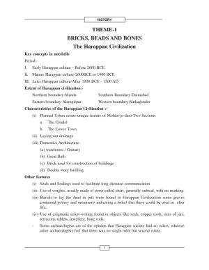 CBSE Class 12 History Bricks Beads Bones Harappan Civilization
