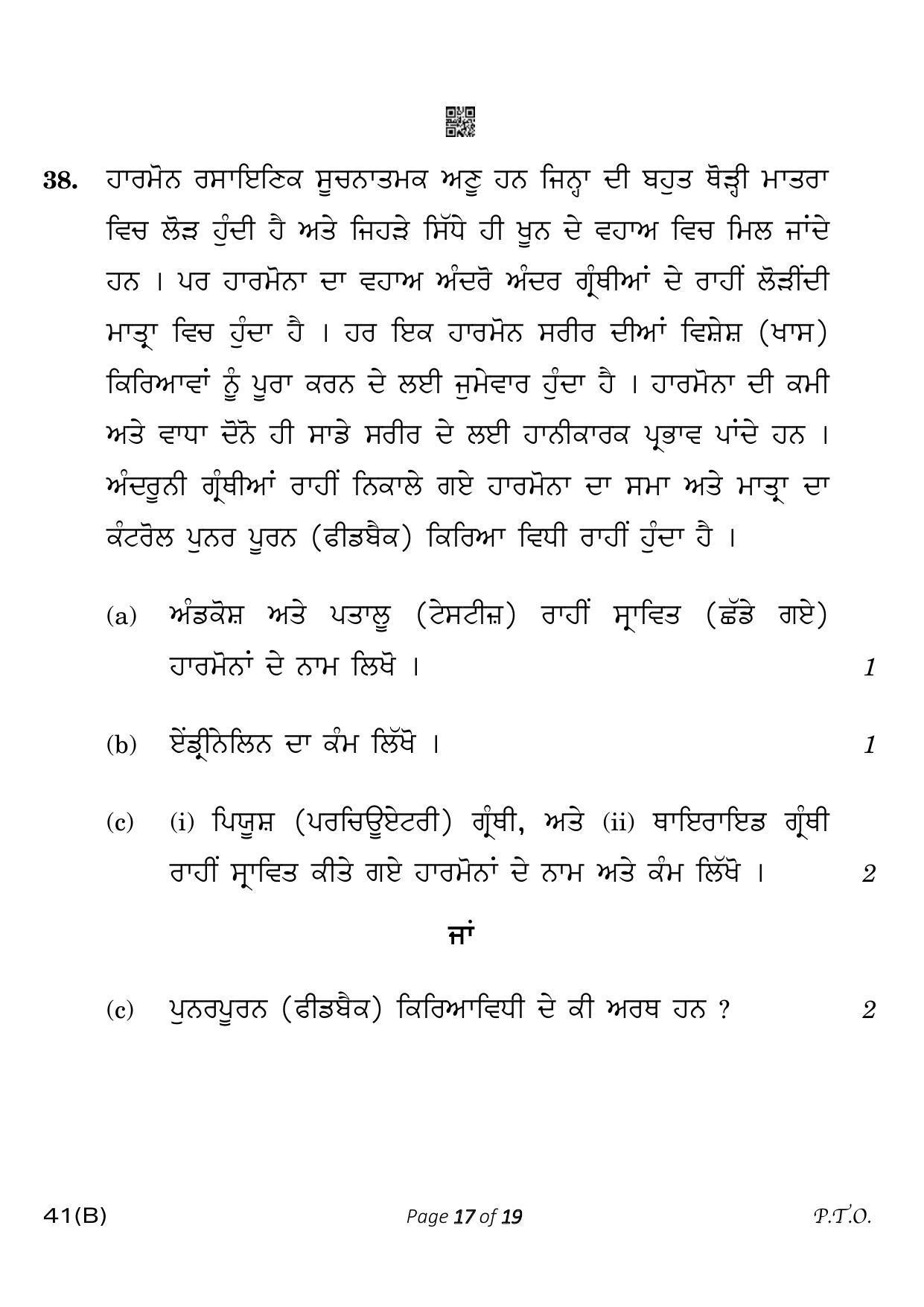 CBSE Class 10 41-B-5 Science for VI  Punjabi Version 2023 Question Paper - Page 17
