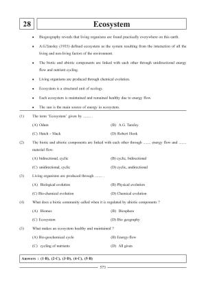GSEB HSC Biology Question Paper (English Medium)- Chapter 28
