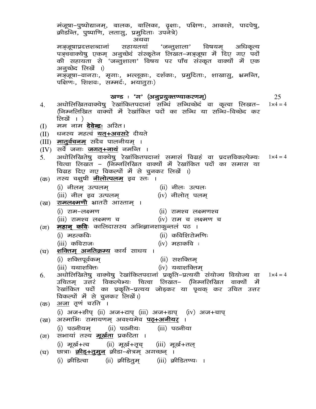 JAC Board Class 10th 2019 SANSKRIT SET-2 Model Paper - Page 3