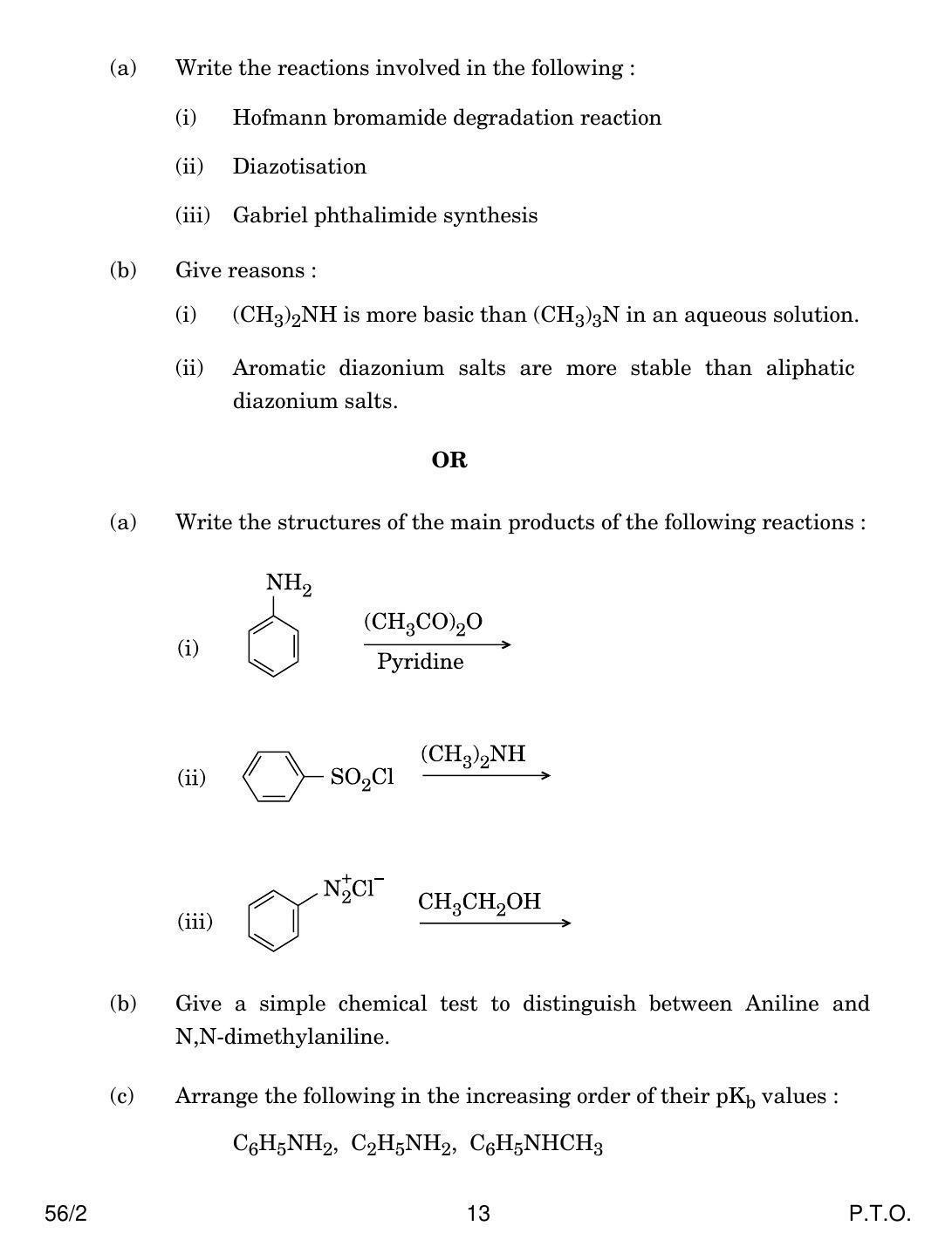 CBSE Class 12 56-2 CHEMISTRY 2018 Question Paper - Page 13