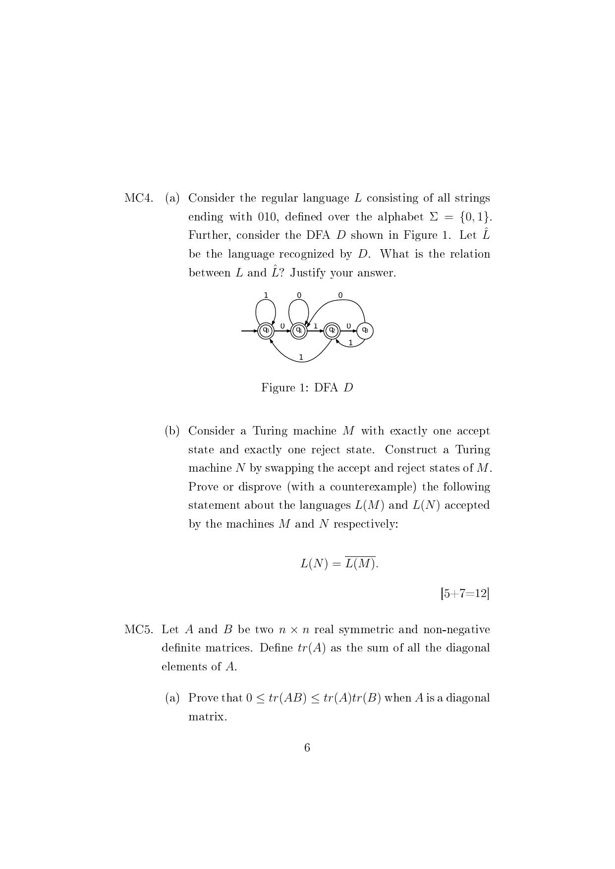 ISI Admission Test JRF in Computer Science (CSB) 2024 Sample Paper - Page 6
