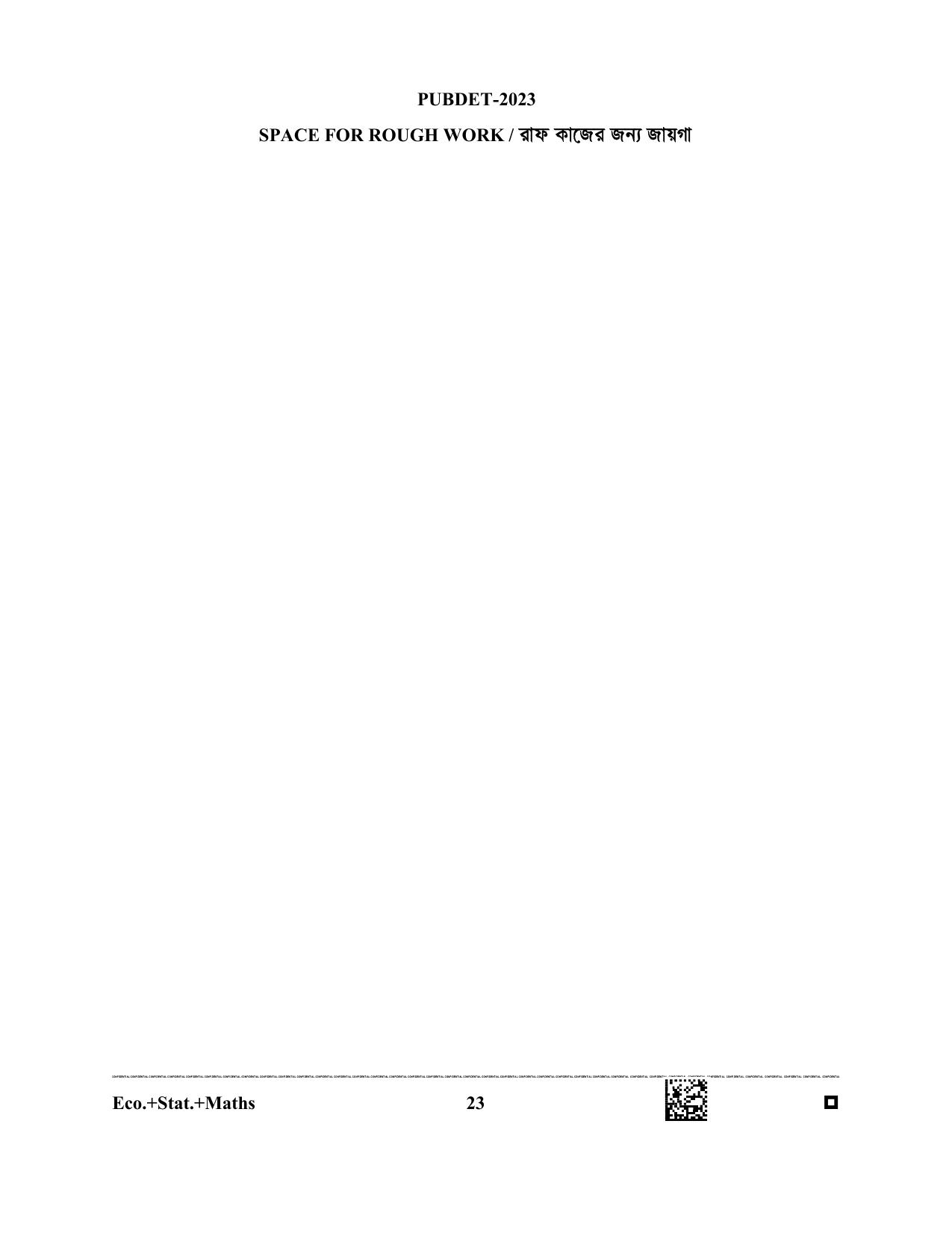 WB PUBDET 2023 Paper III (Economics Statistics Mathematics) Question Paper - Page 23