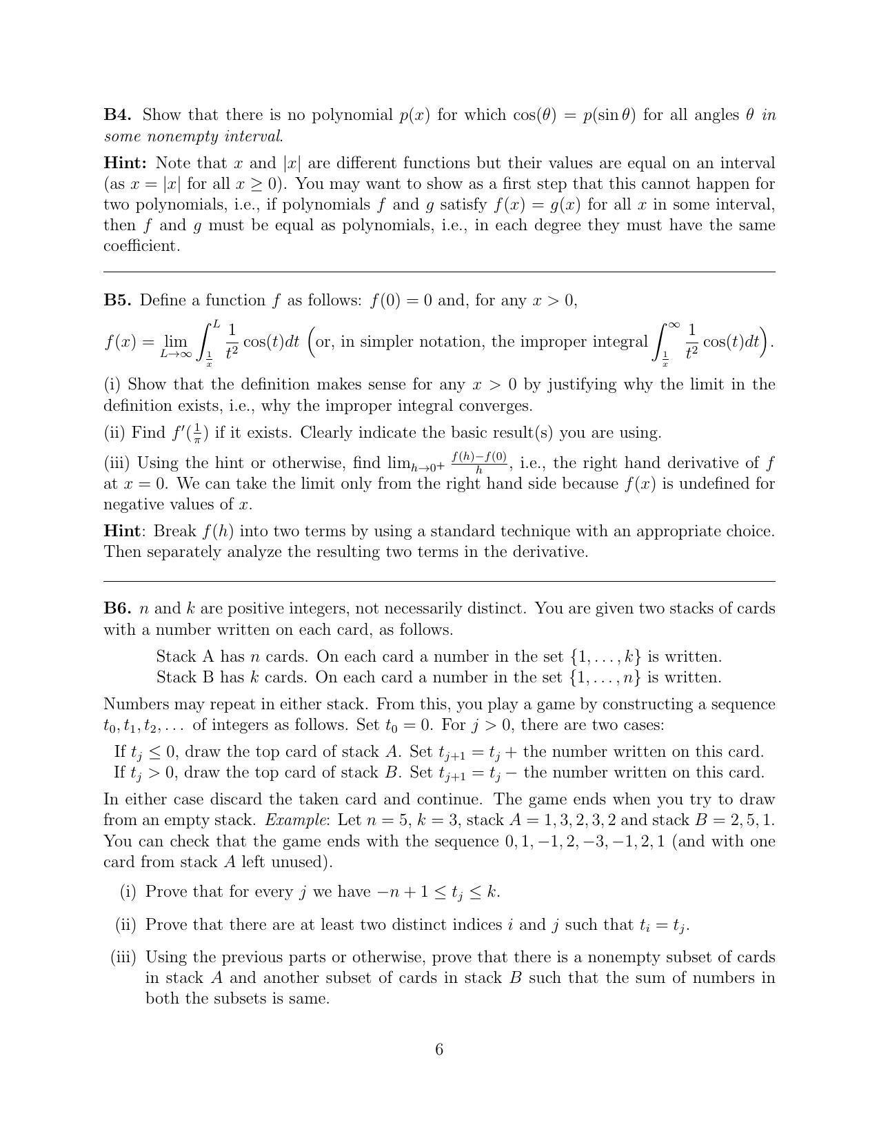 CMI Entrance Exam 2021 Question Paper B.Sc (Hons.) Mathematics and Computer Science - Page 7