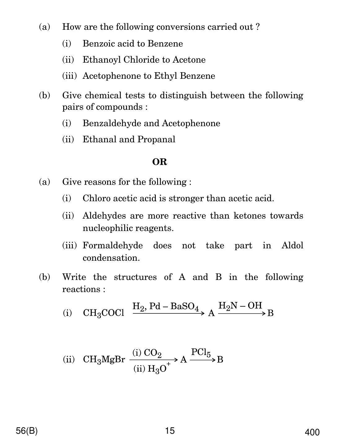 CBSE Class 12 56(B) CHEMISTRY FOR BLIND CANDIDATES 2018 Question Paper - Page 15
