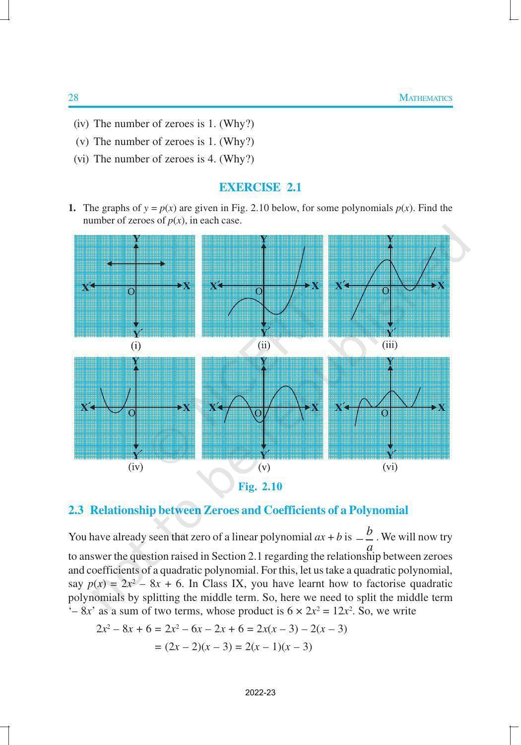 NCERT Book for Class 10 Maths Chapter 2 Polynomials - Page 9