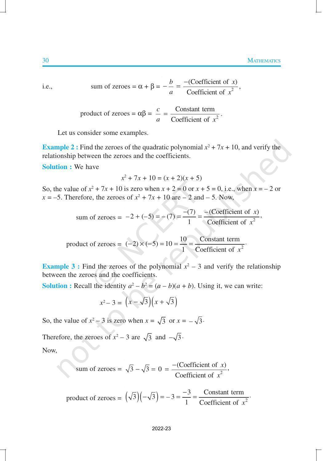 NCERT Book for Class 10 Maths Chapter 2 Polynomials - Page 11