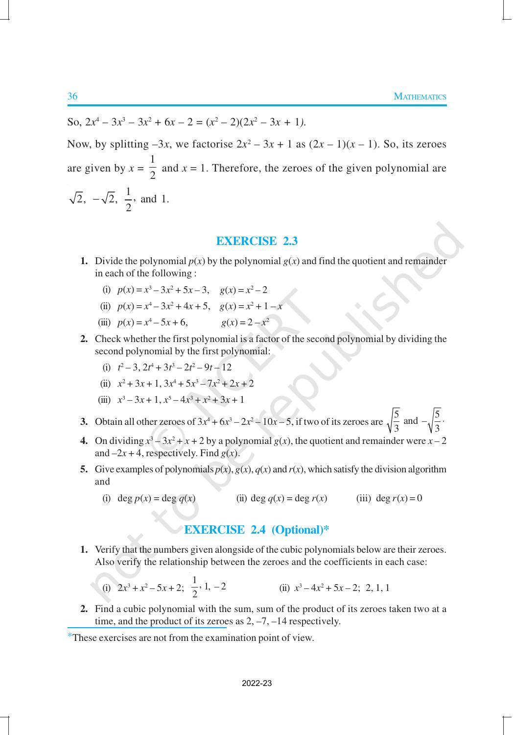 NCERT Book for Class 10 Maths Chapter 2 Polynomials - Page 17