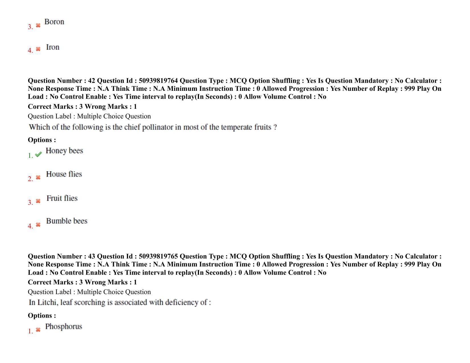 BHU RET Horticulture 2021 Question Pape - Page 36