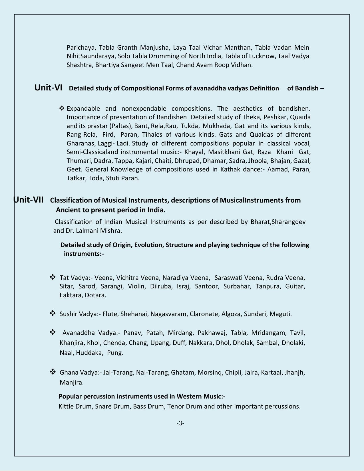 NTA PhD Entrance Exam Percussion Music Syllabus - Page 3