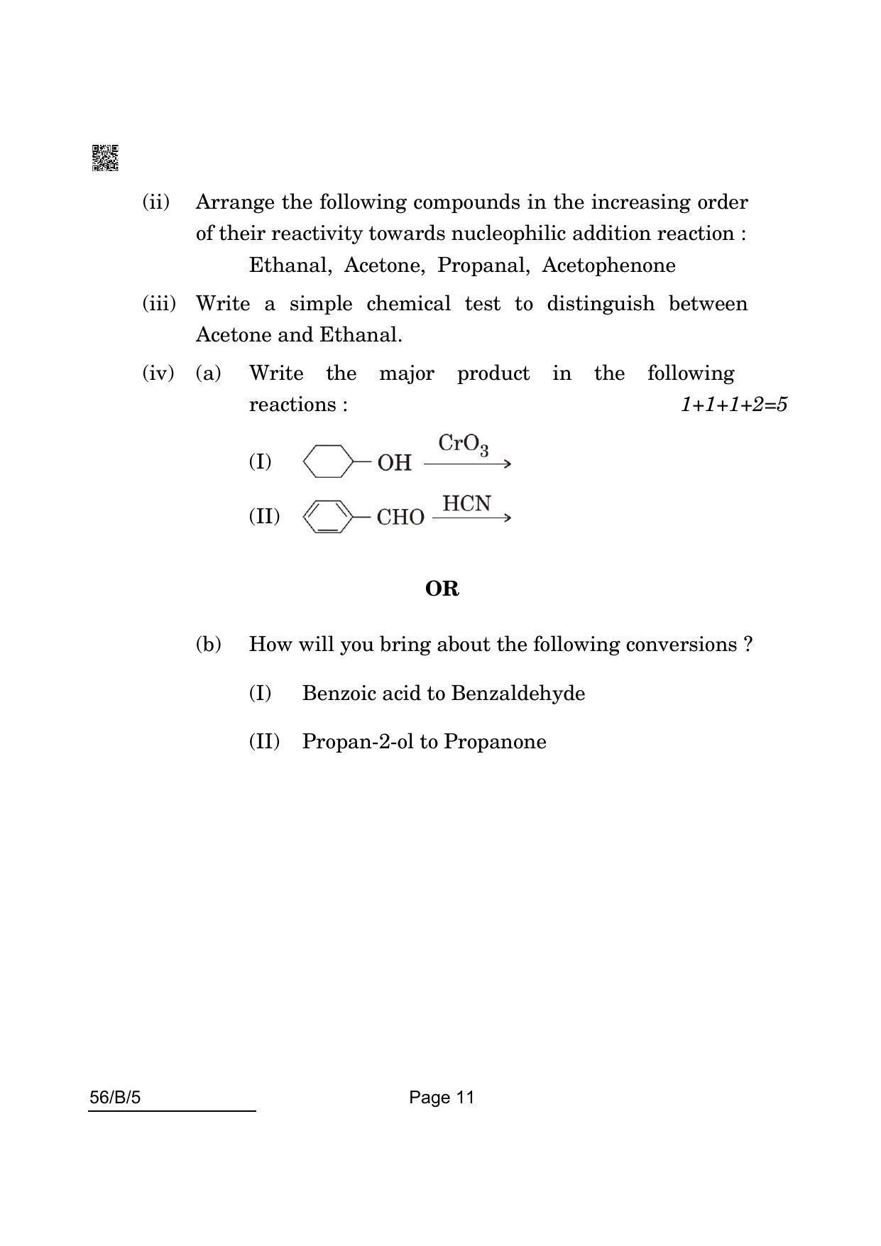 CBSE Class 12 56-B-5 Chemistry For VI Candidates 2022 Question Paper - Page 11