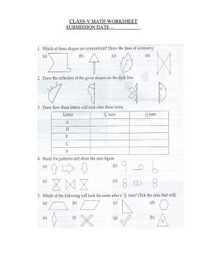 Worksheet for Class 5 Maths Shapes Assignment 1