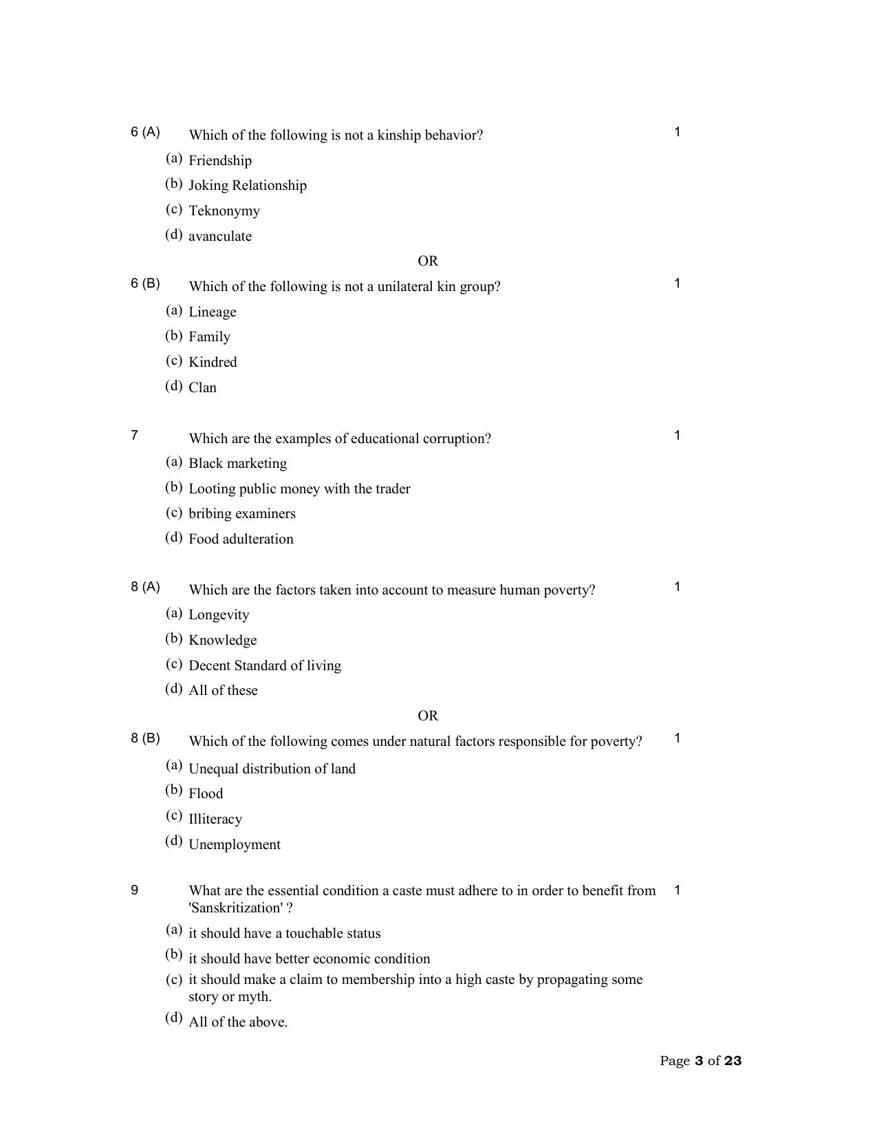 NIOS Class 12 Sociology Sample Paper - Page 3
