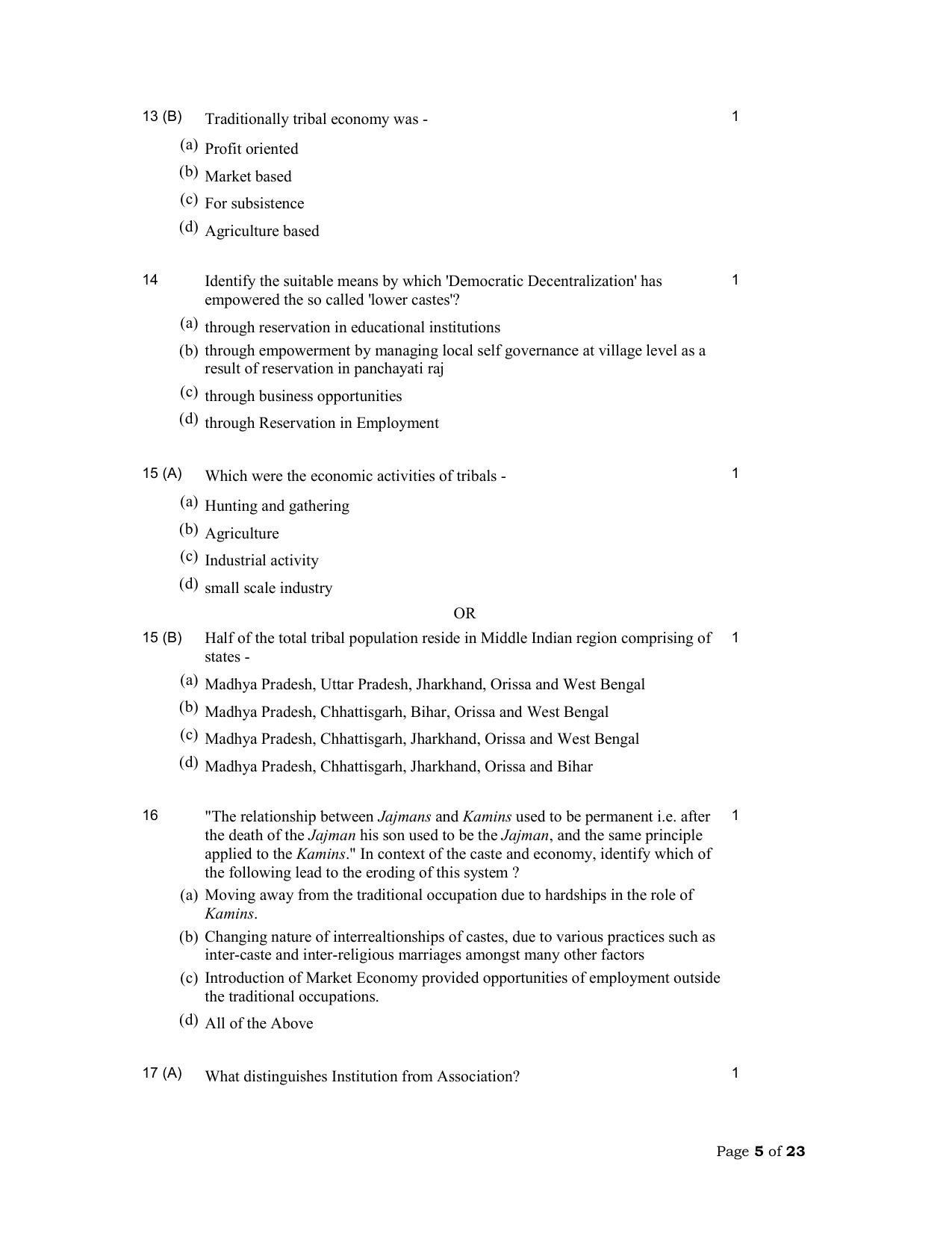 NIOS Class 12 Sociology Sample Paper - Page 5