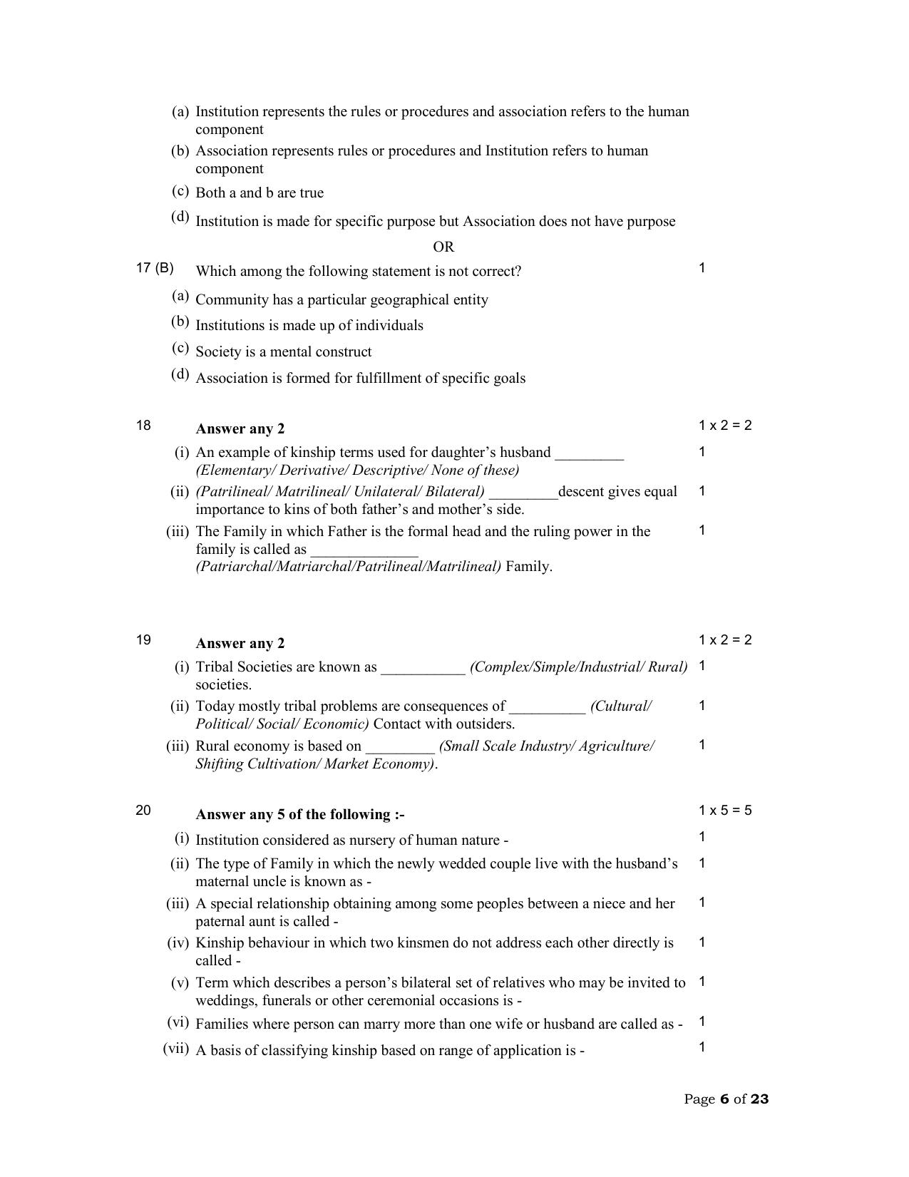 NIOS Class 12 Sociology Sample Paper - Page 6