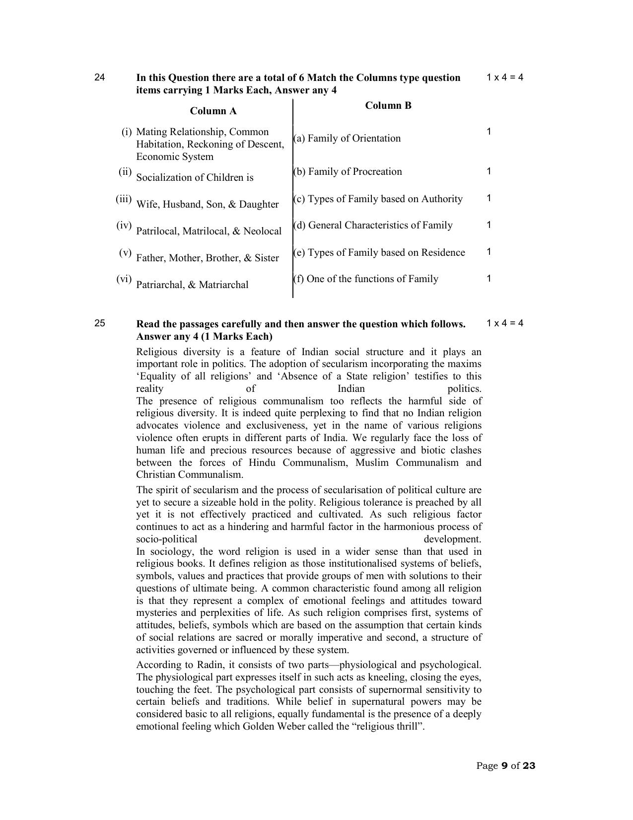 NIOS Class 12 Sociology Sample Paper - Page 9