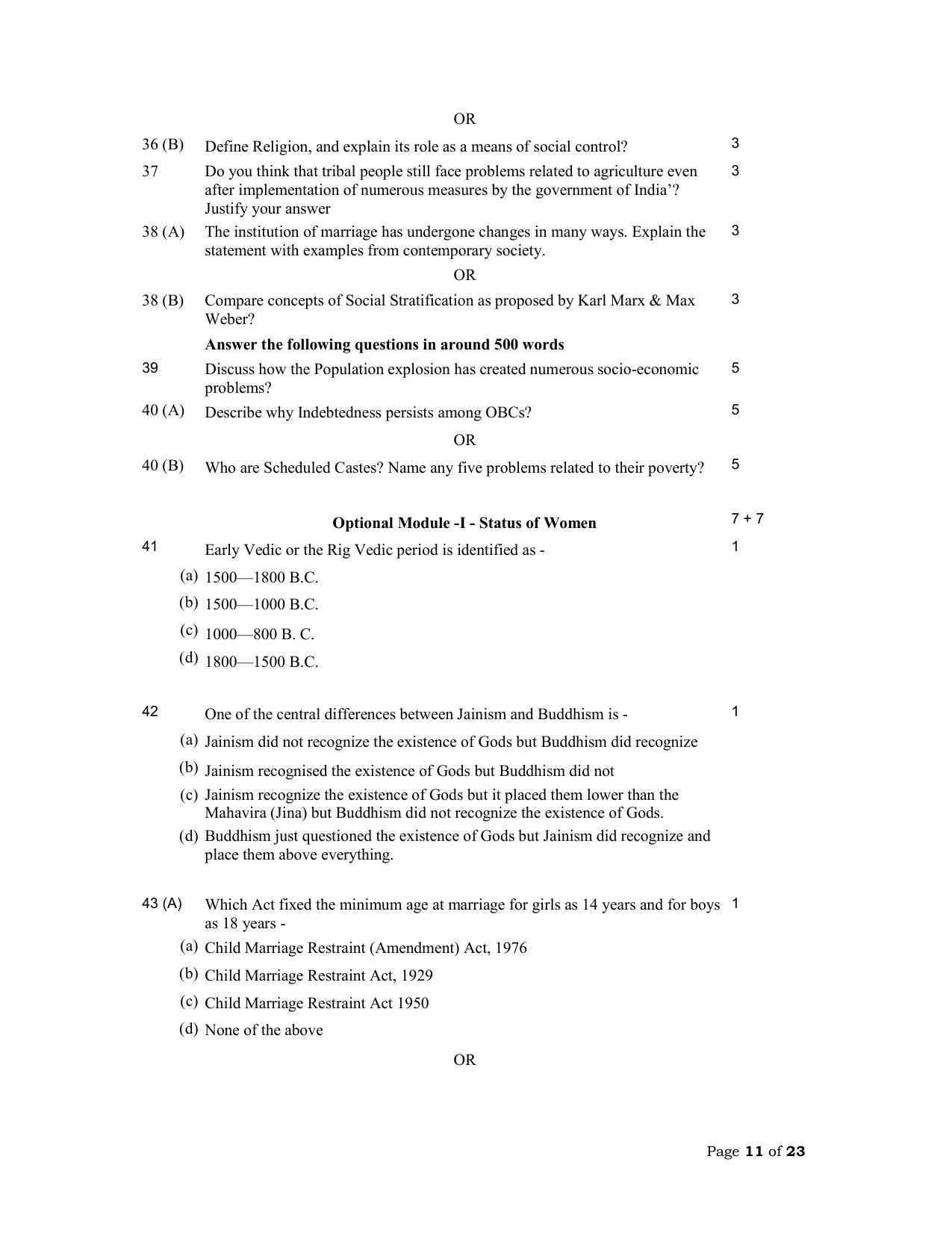 NIOS Class 12 Sociology Sample Paper - Page 11
