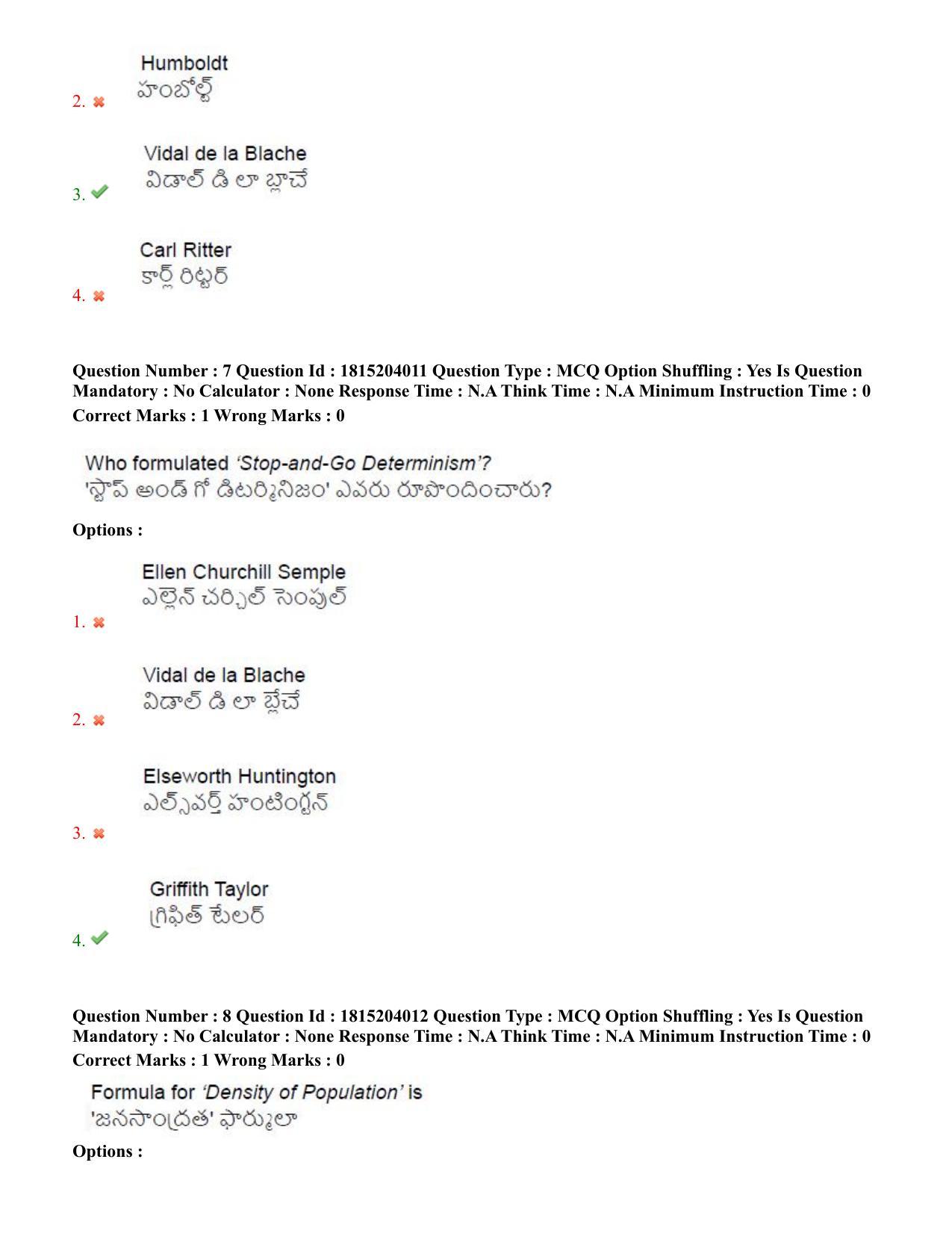 TS CPGET 2023 M Sc Geography (Shift 3) Question Paper with Answer Key - Page 6
