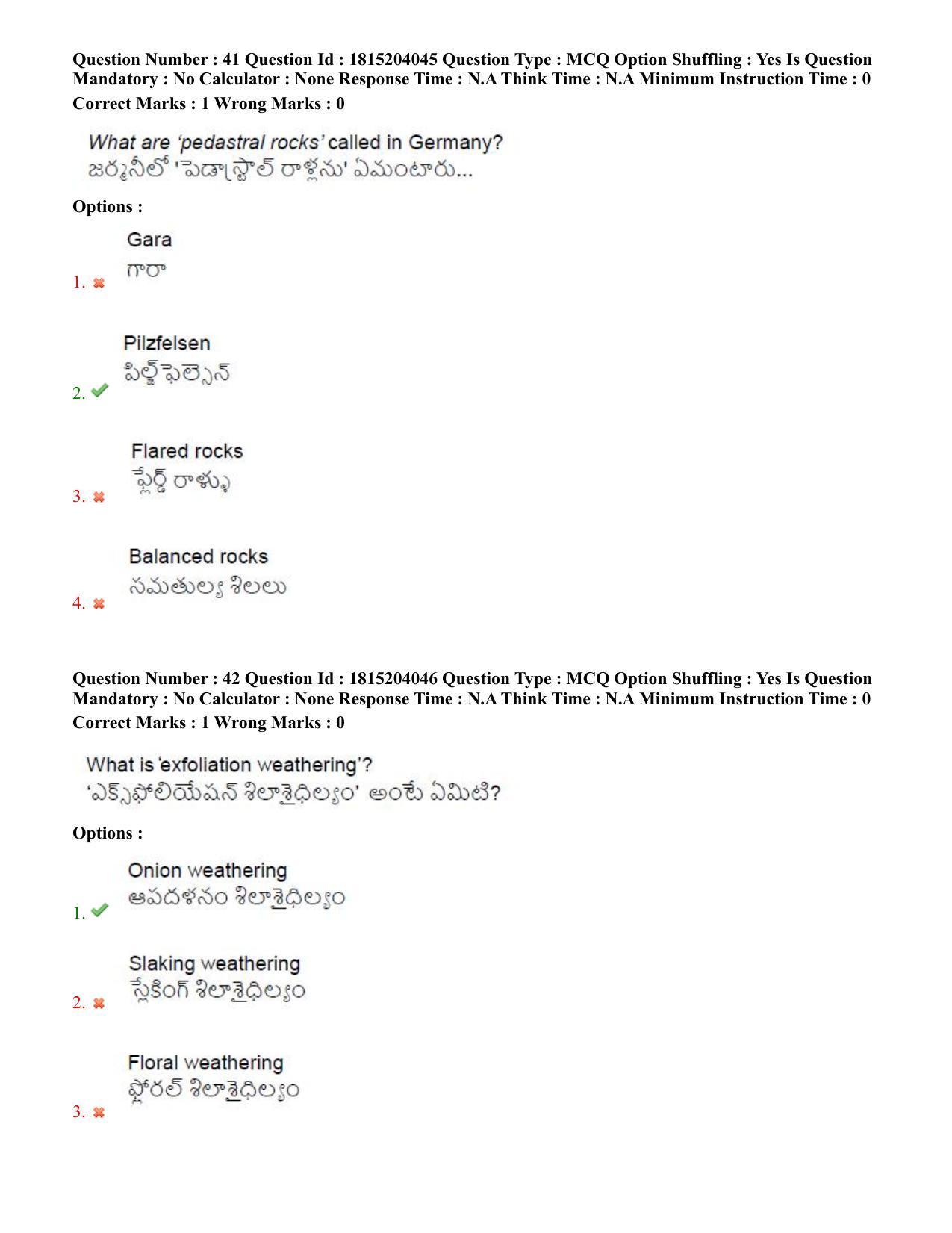 TS CPGET 2023 M Sc Geography (Shift 3) Question Paper with Answer Key - Page 27