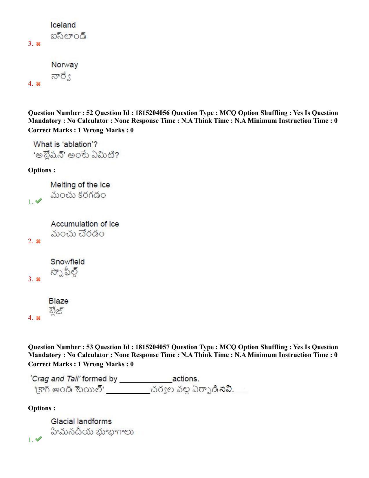 TS CPGET 2023 M Sc Geography (Shift 3) Question Paper with Answer Key - Page 34