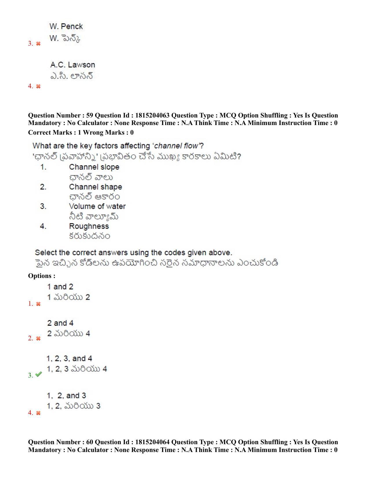 TS CPGET 2023 M Sc Geography (Shift 3) Question Paper with Answer Key - Page 38