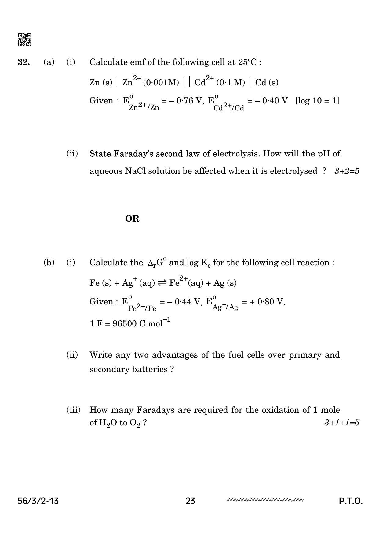 CBSE Class 12 56-3-2 Chemistry 2024 Question Paper - Page 23