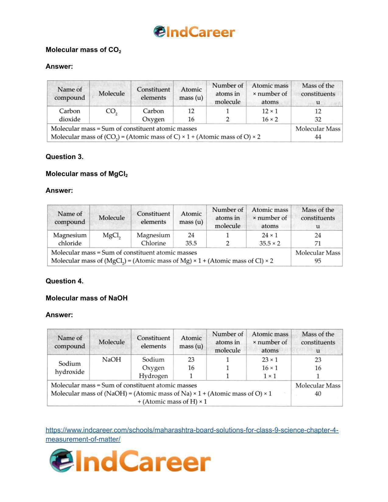 Maharashtra Board Solutions for Class 9- Science: Chapter 4- Measurement of Matter - Page 54
