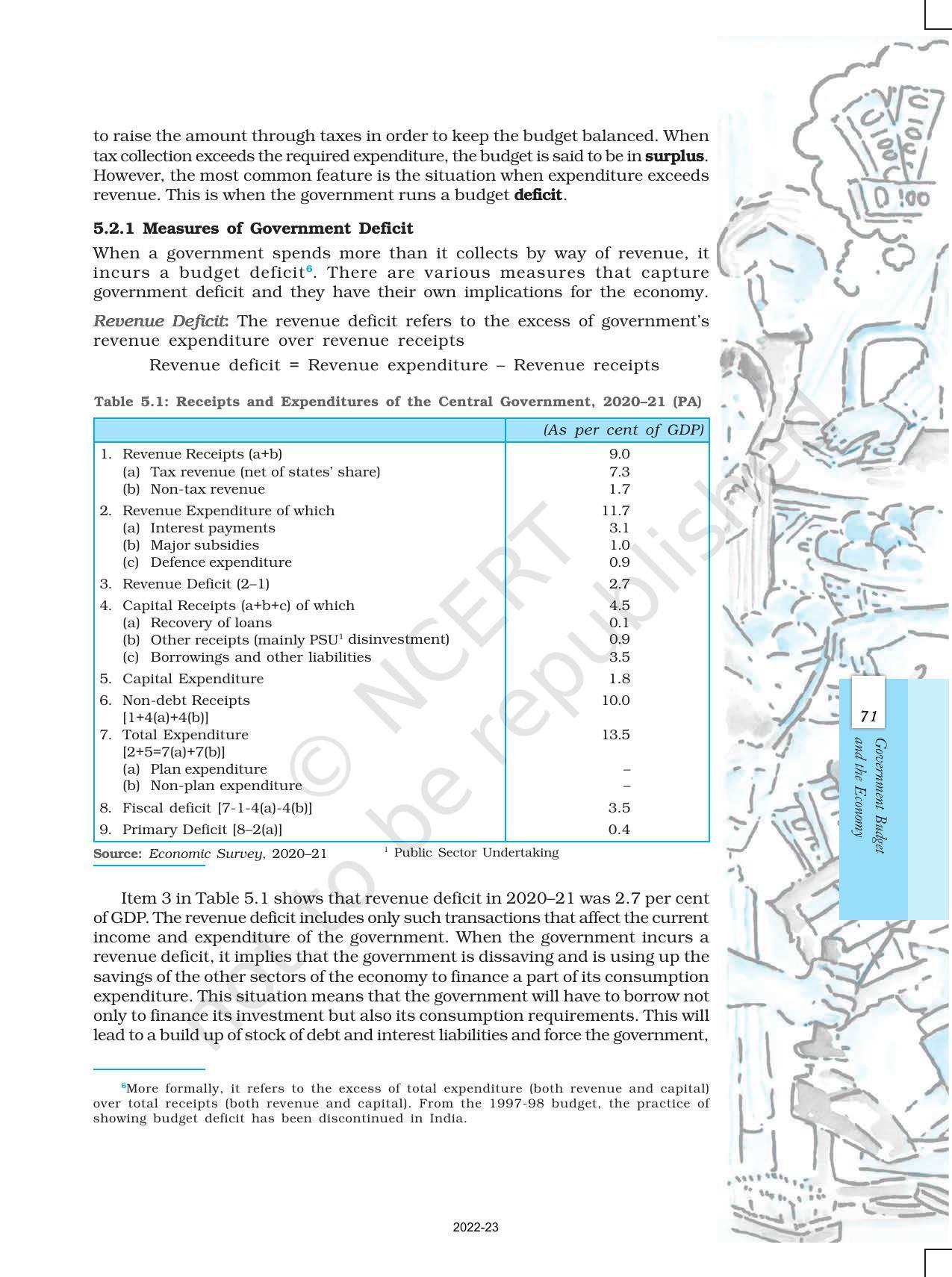 NCERT Book for Class 12 Economics (Macroeconomics) Chapter 5 Government Budget and the Economy - Page 6