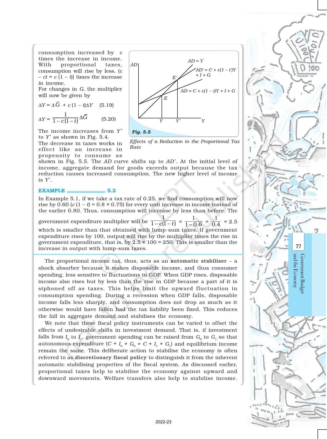 NCERT Book for Class 12 Economics (Macroeconomics) Chapter 5 Government Budget and the Economy - Page 12