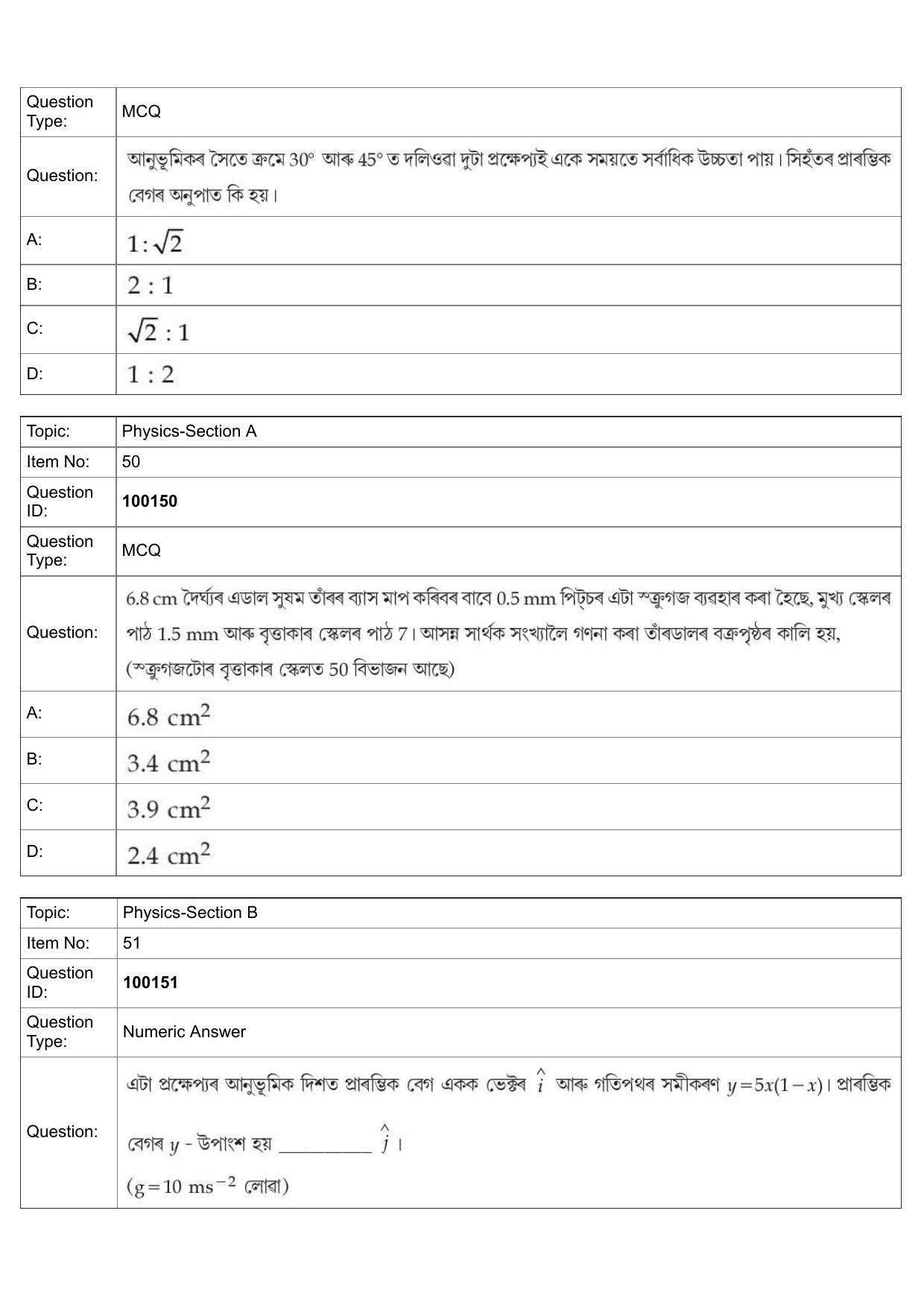 JEE Mains 2022: BTech Assamese (Shift 1) 26-07-2022 Question Paper - Page 21
