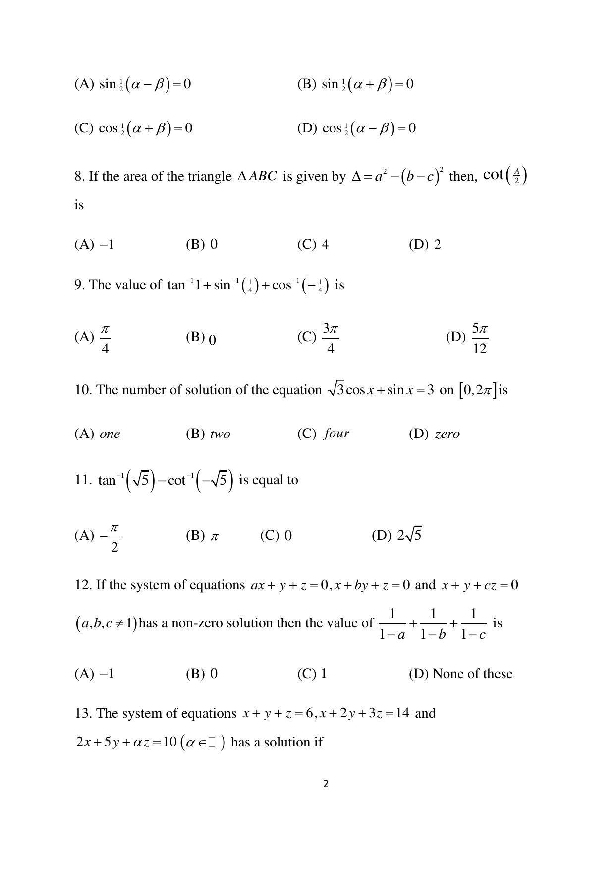 OJEE 2015 TECH (LE) Question Paper - Page 2