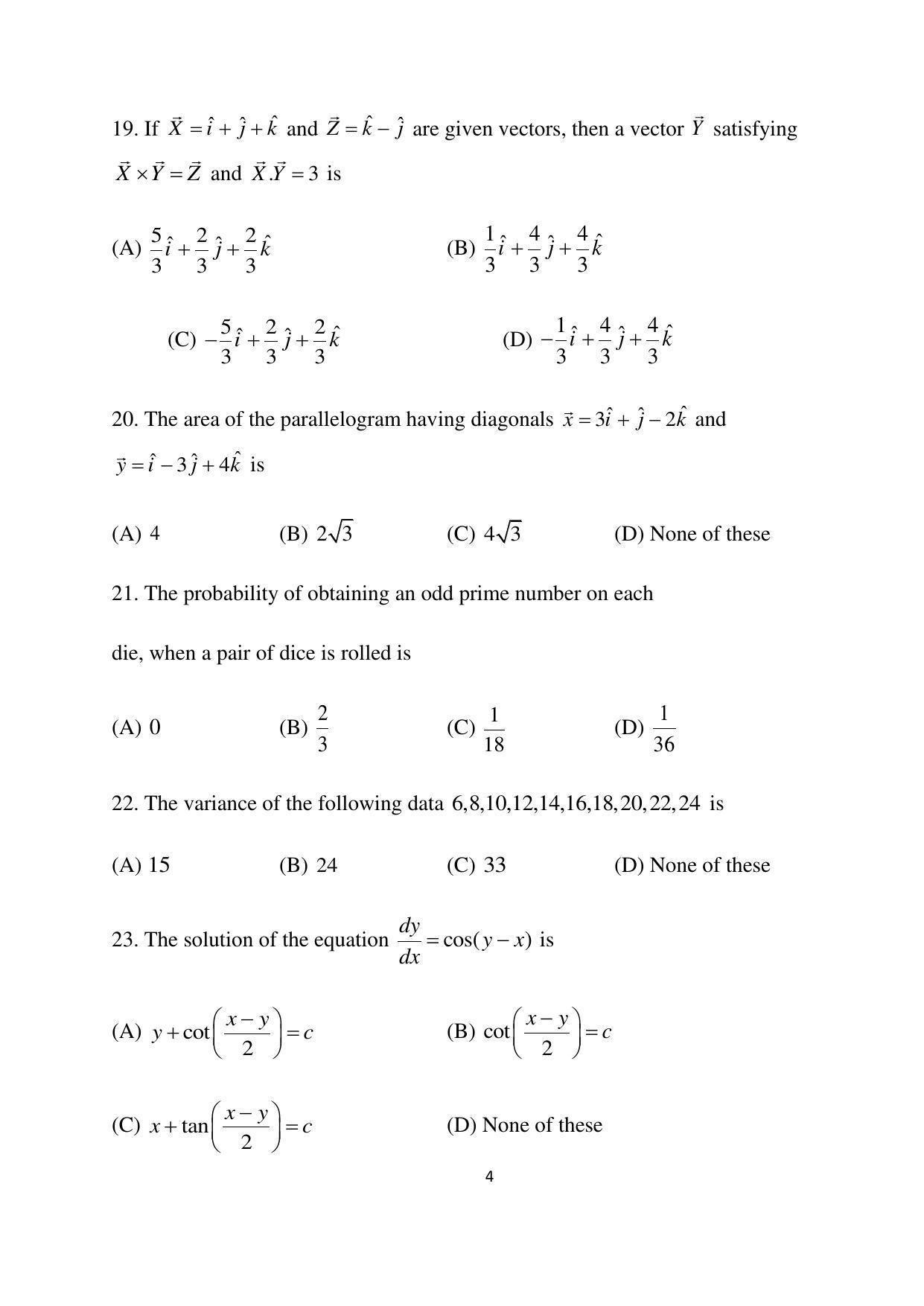 OJEE 2015 TECH (LE) Question Paper - Page 4