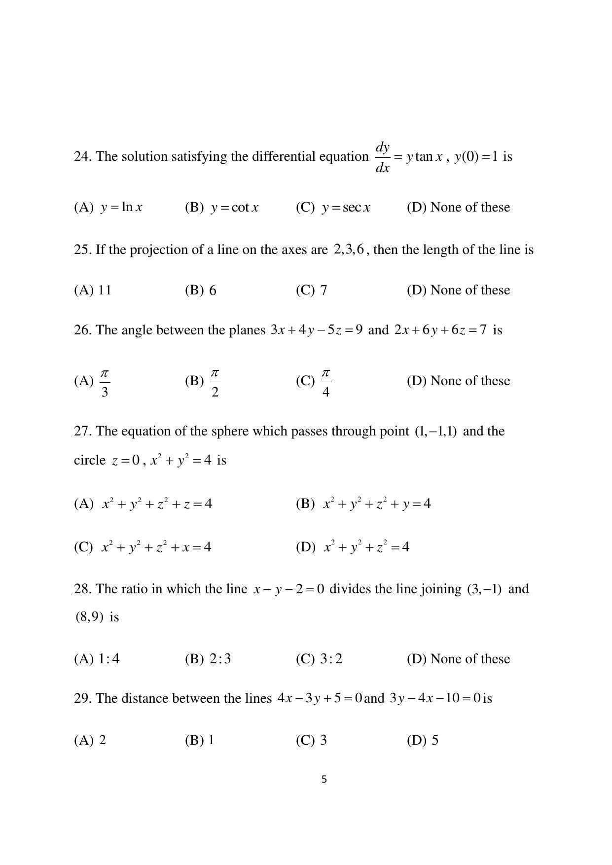 OJEE 2015 TECH (LE) Question Paper - Page 5