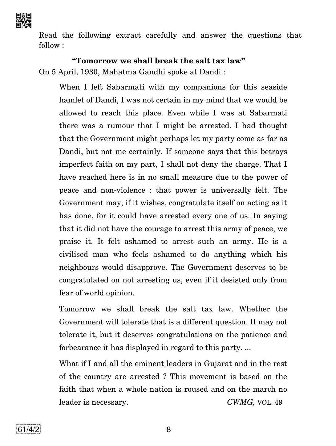 CBSE Class 12 61-4-2 History 2019 Question Paper - Page 8