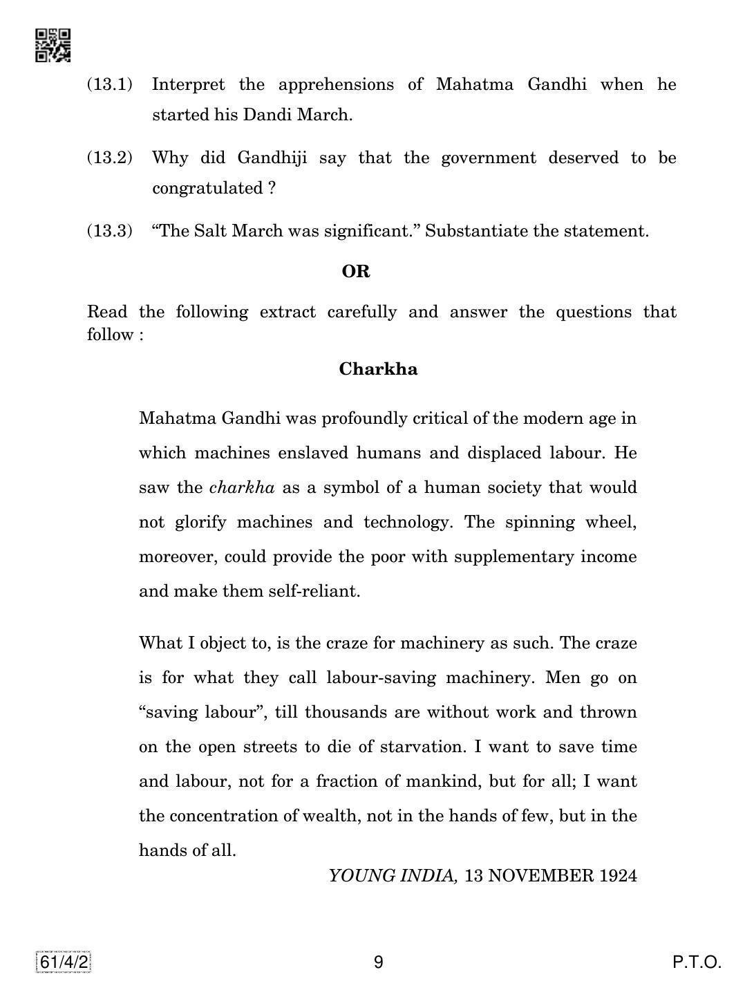 CBSE Class 12 61-4-2 History 2019 Question Paper - Page 9