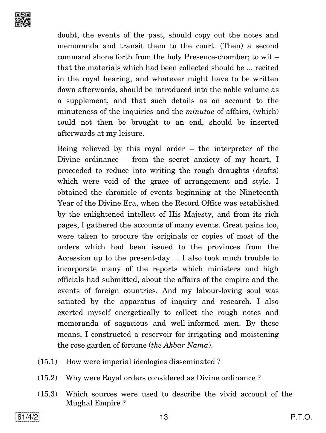 CBSE Class 12 61-4-2 History 2019 Question Paper - Page 13