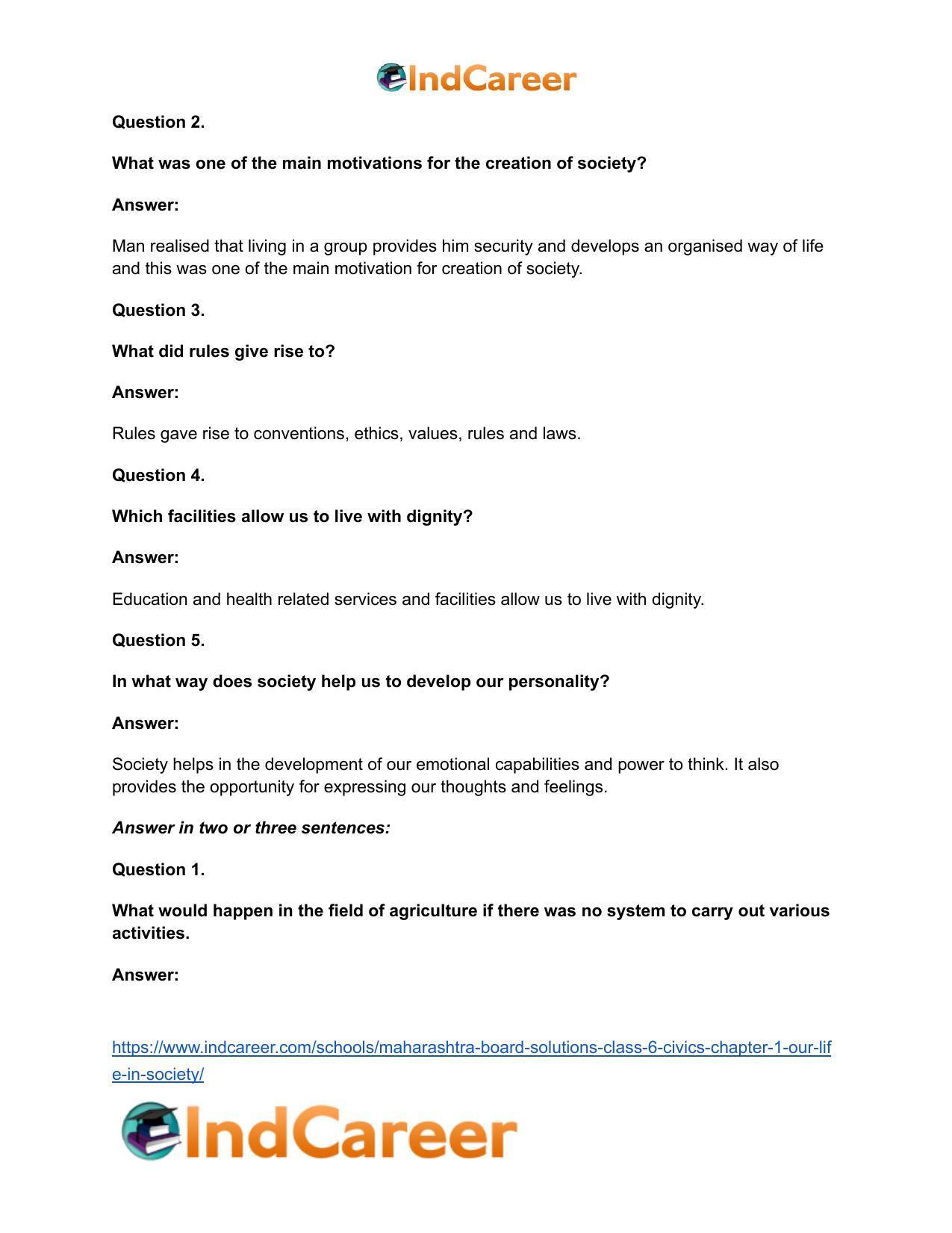 Maharashtra Board Solutions Class 6-Civics: Chapter 1- Our Life in Society - Page 9