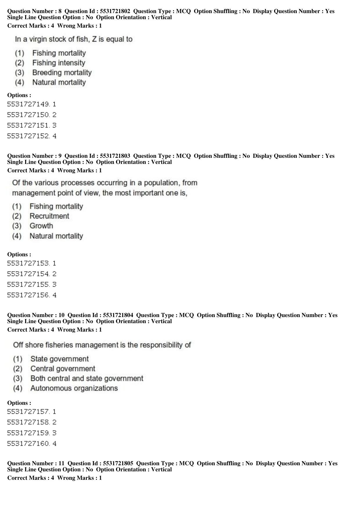 ICAR AIEEA PG 2019 FISHERIES SCIENCES Question Paper - Page 4
