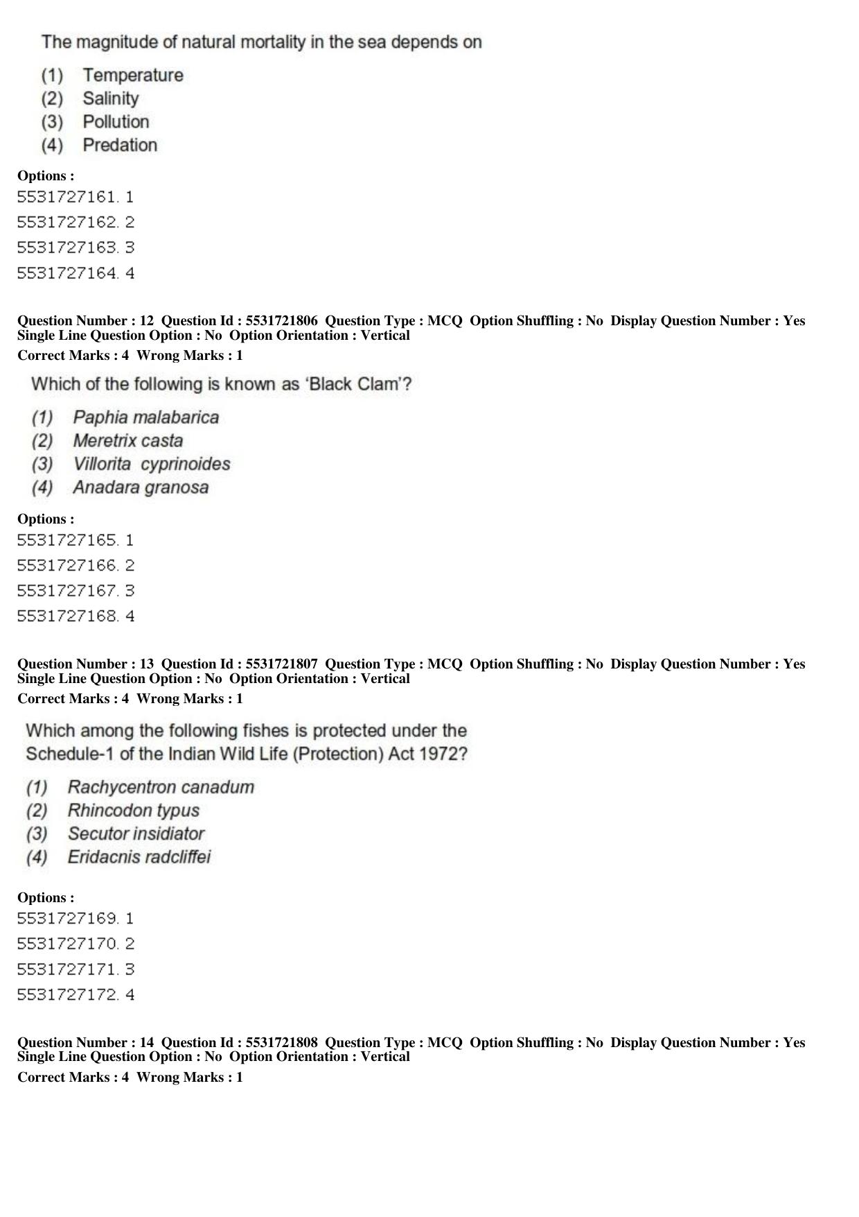 ICAR AIEEA PG 2019 FISHERIES SCIENCES Question Paper - Page 5