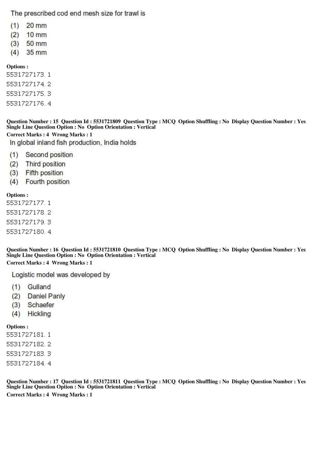 ICAR AIEEA PG 2019 FISHERIES SCIENCES Question Paper - Page 6