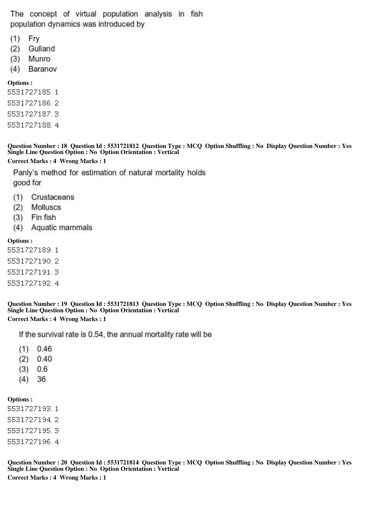 ICAR AIEEA PG 2019 FISHERIES SCIENCES Question Paper - Page 7