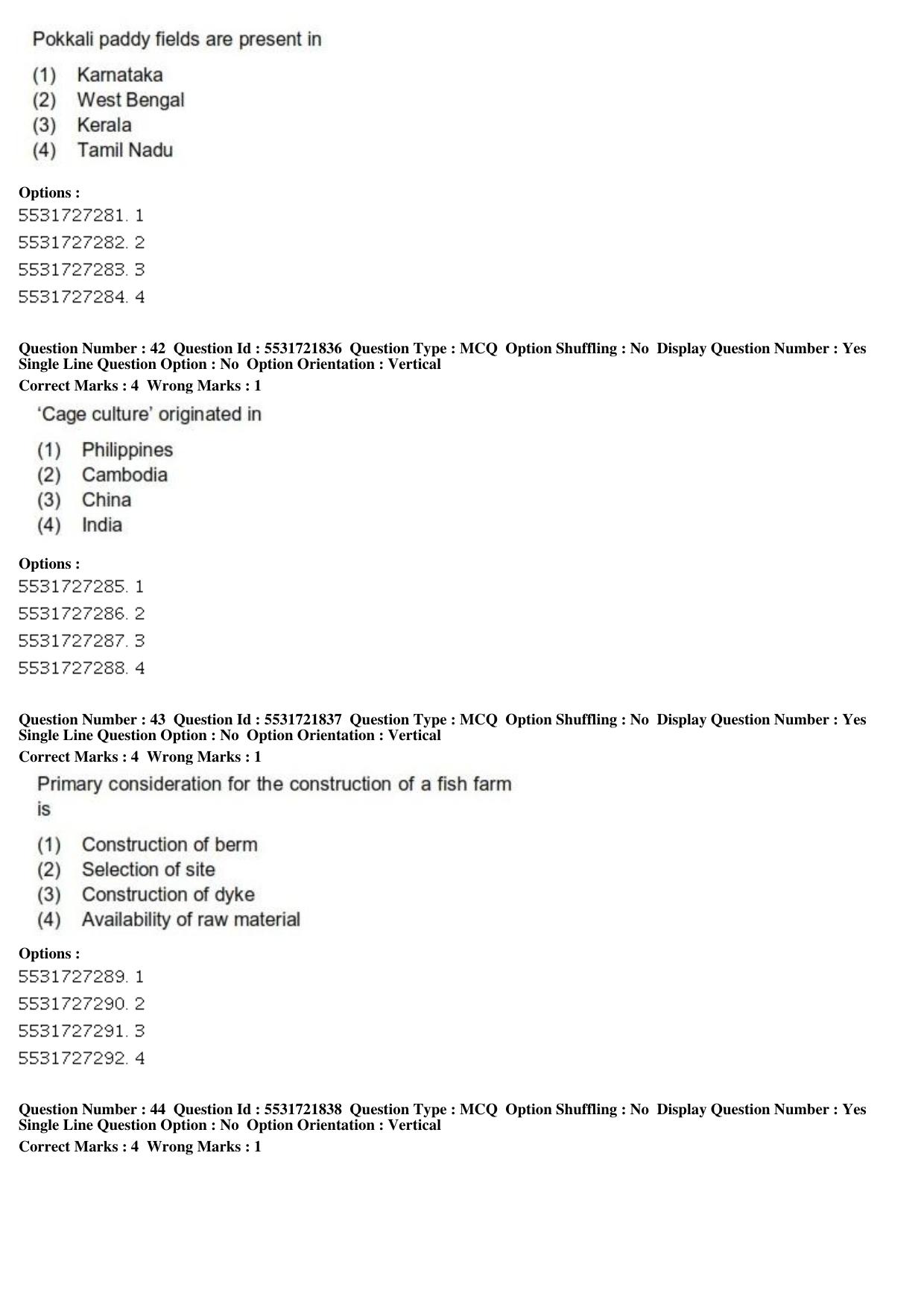 ICAR AIEEA PG 2019 FISHERIES SCIENCES Question Paper - Page 15