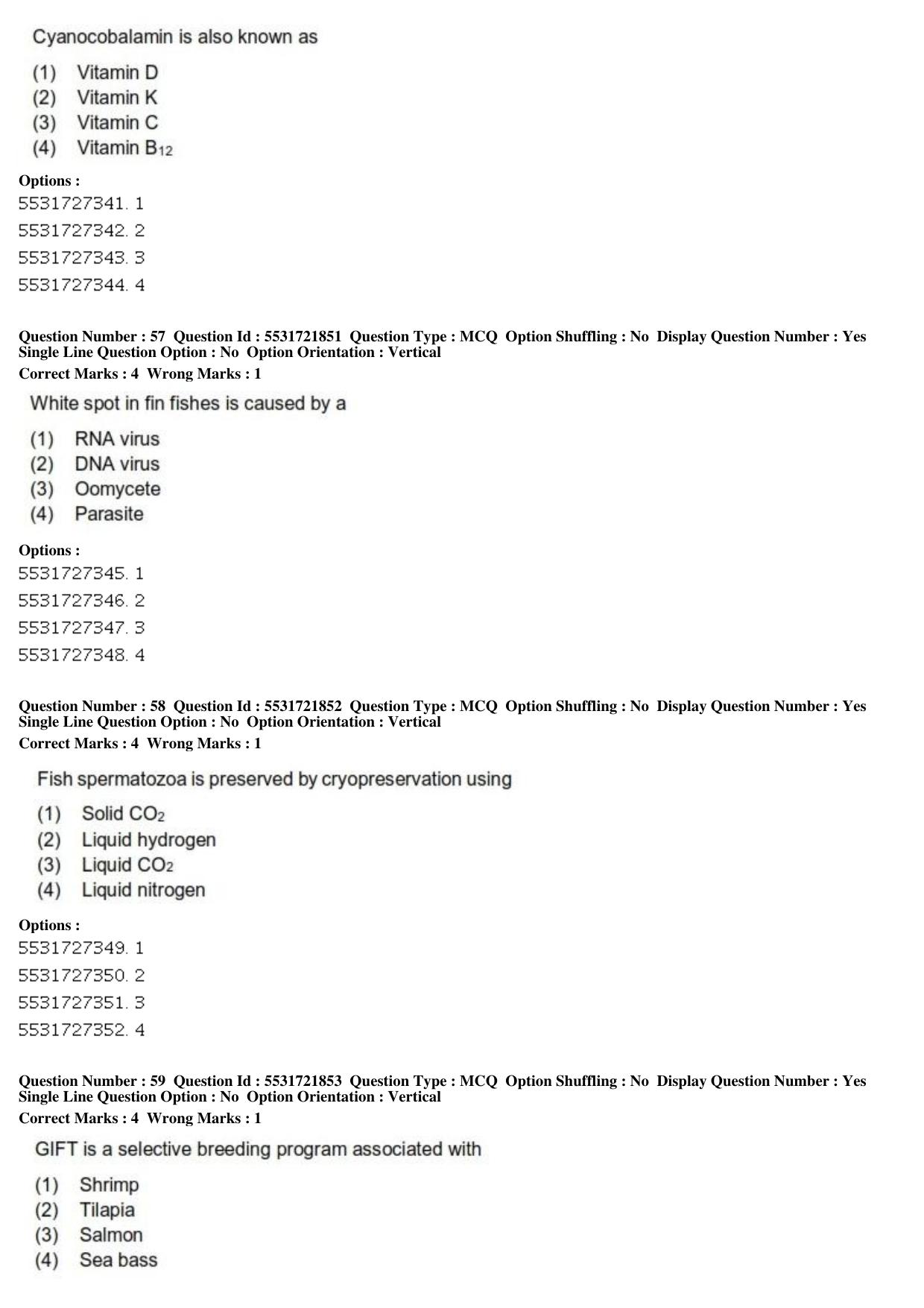 ICAR AIEEA PG 2019 FISHERIES SCIENCES Question Paper - Page 20