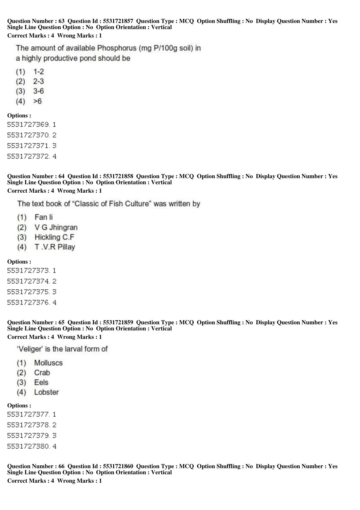 ICAR AIEEA PG 2019 FISHERIES SCIENCES Question Paper - Page 22