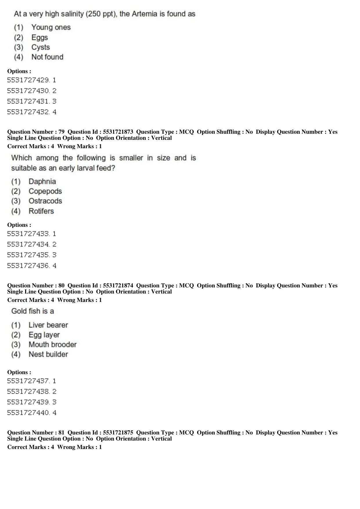 ICAR AIEEA PG 2019 FISHERIES SCIENCES Question Paper - Page 27